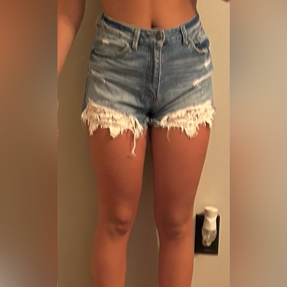 blue jean shorts